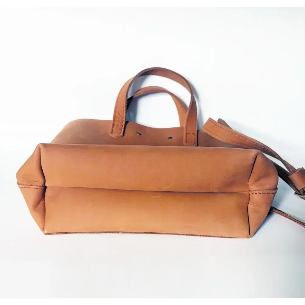Portland Leather Goods Mini Crossbody Peach BNNU Tan Brown